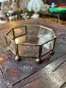Joyero, cofre o caja en latón octagonal
