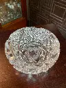 Cenicero en cristal talla rosa y rombos grande