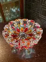 Cenicero en cristal con colores rojo y naranja