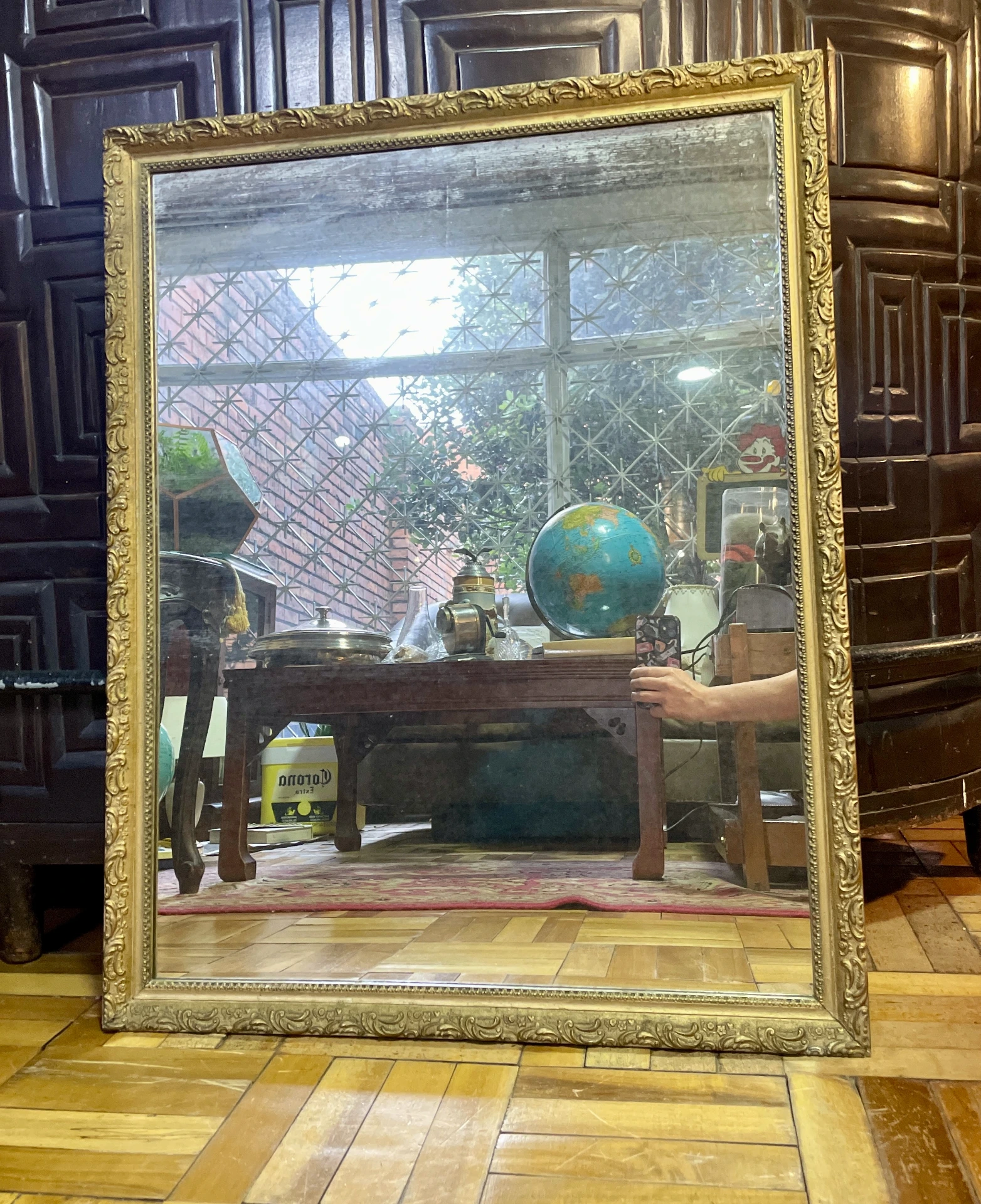 Espejo de pared grande madera tallada