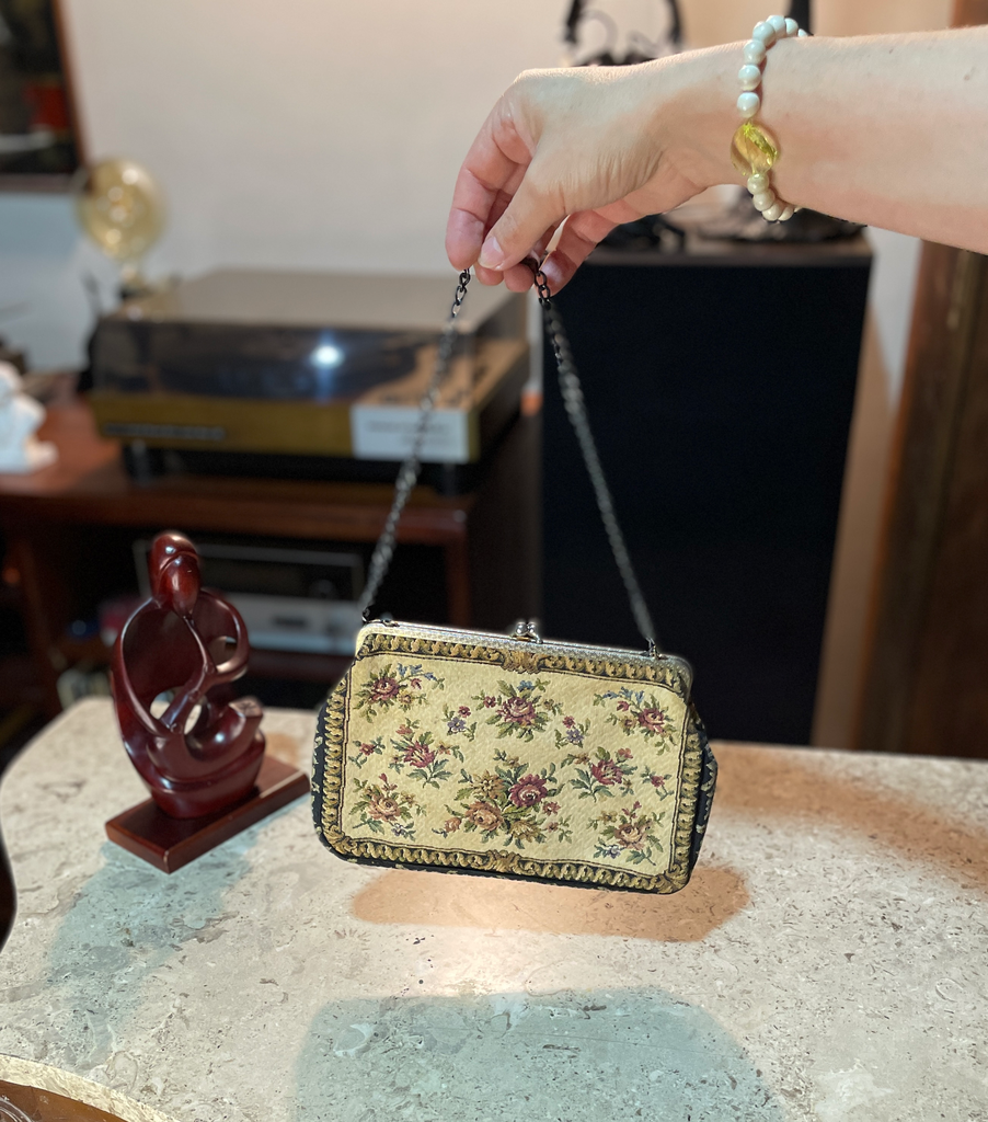 Bolso o Cartera de mano tela de tapiz o gobelino