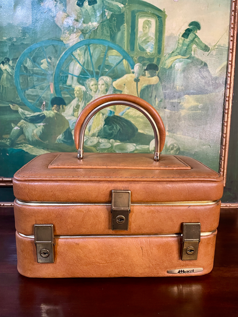 Neceser de viaje o estuche de maquillaje vintage