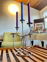 Candelabro de mesa cromado para 5 velas
