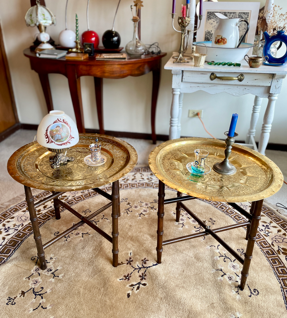 Pareja de mesas de té auxiliares marroquís