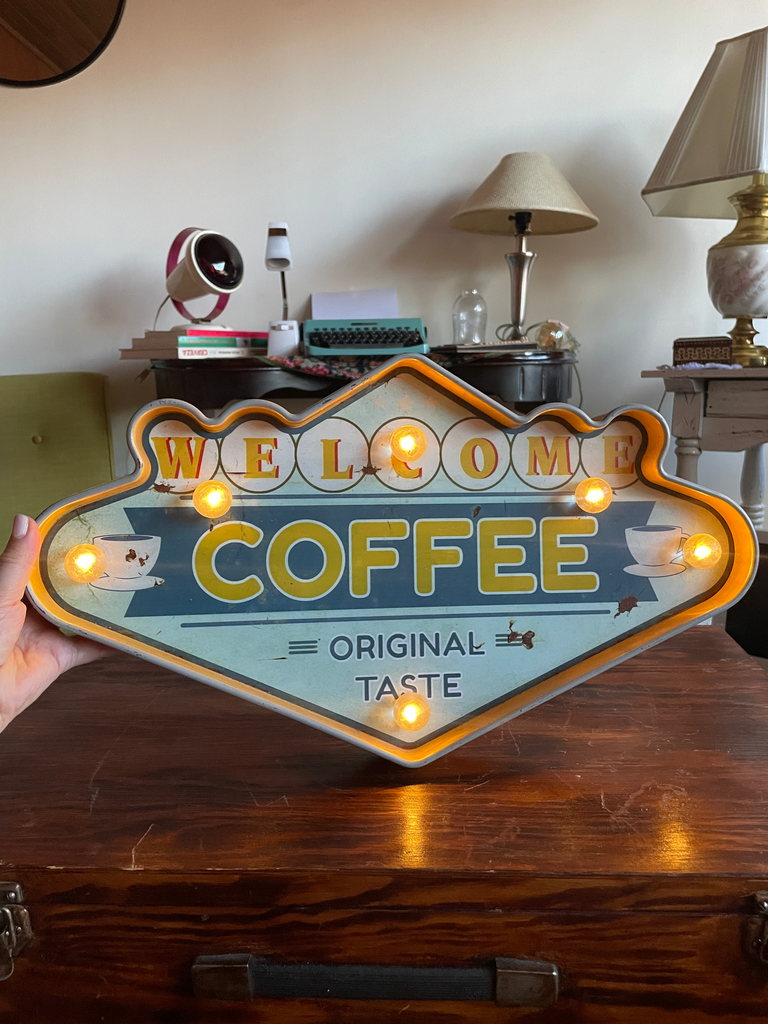 Letrero o cartel estilo vintage "Welcome Coffee"