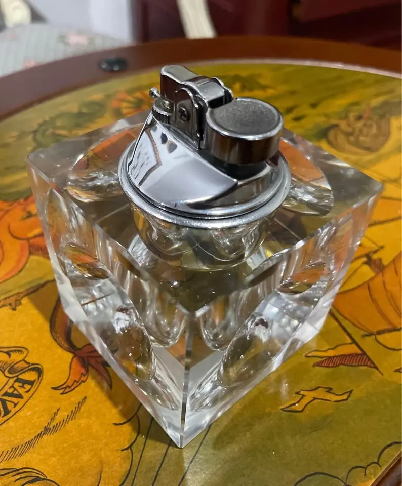 Encendedor cuadrado cristal mid century