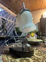 Lámpara de mesa o lectura vidrio ahumado estilo floral
