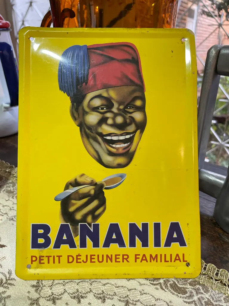 Placa amarilla bebida achocolatada Banania francesa