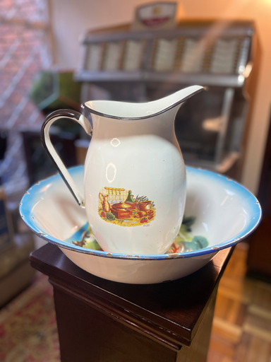 [TES-A-00000000309] Aguamanil en peltre (Juego jarra y bandeja)