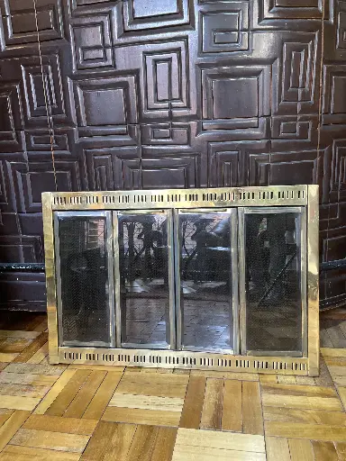 [TES-A-00000000368] Z Pantalla grande de chimenea en bronce