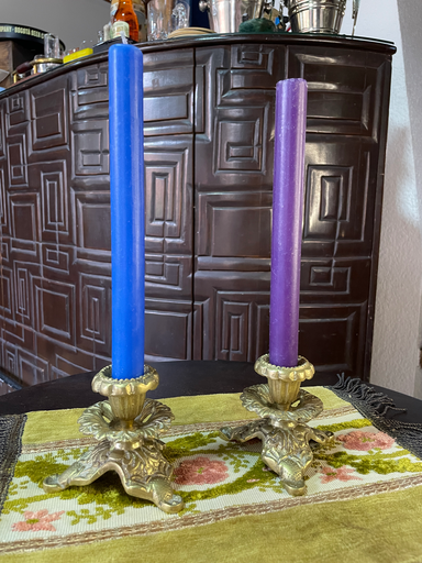 Candelabros cortos en bronce
