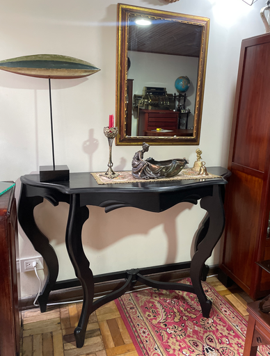 Consola grande en madera negro satinado 