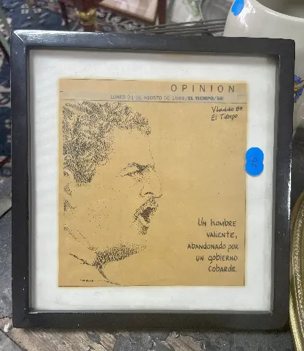 [TES-A-00000000005] Cuadro caricatura de Vladdo de Jorge Eliecer Gaitán