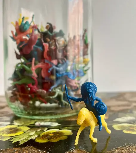 [TES-A-00000000015] Muñecos de plástico miniatutra vaqueros e indios