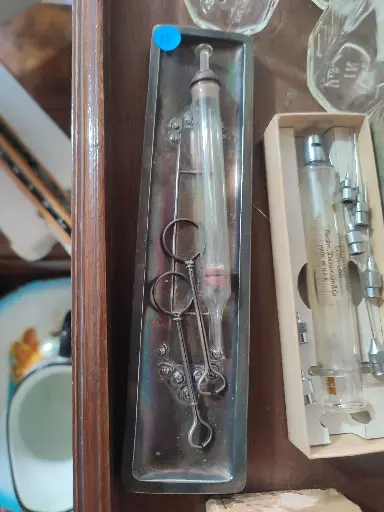 [TES-A-00000000026] Bandeja con baño en plata de accesorios médicos