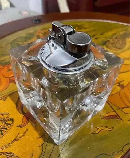[TES-A-00000000049] Encendedor cuadrado cristal mid century