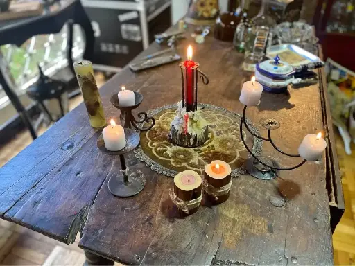 [TES-A-00000000154] Candelabros y velas juego x 4