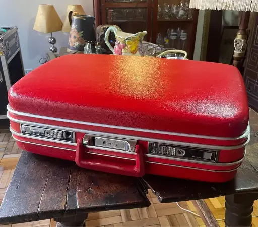 [TES-A-00000000156] Maleta de viaje vintage roja